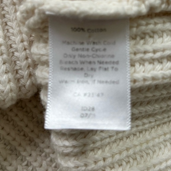 Talbots 100% Cotton Cream White Cardigan Button Front Womens size LP - Picture 5 of 7